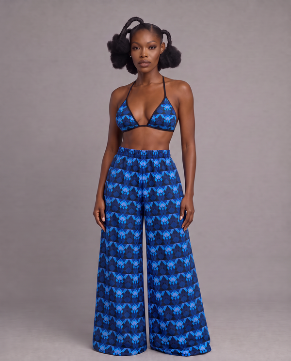 OBA – Pantalon fluide • Motif Boa Me Na Me Mmoa Wo