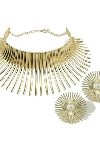 AfroGlam- Gros bijoux africain - collier et boucle d'oreille - EBONYS